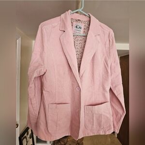 Pink Corduroy Blazer by